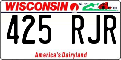 WI license plate 425RJR