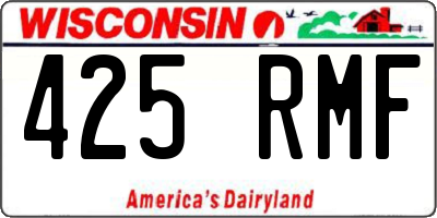 WI license plate 425RMF