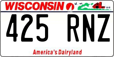 WI license plate 425RNZ