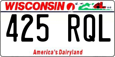 WI license plate 425RQL