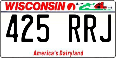 WI license plate 425RRJ