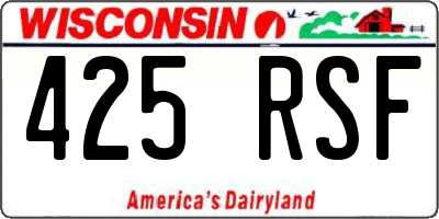 WI license plate 425RSF