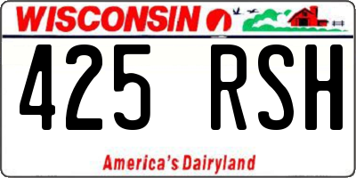 WI license plate 425RSH