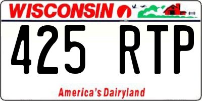 WI license plate 425RTP