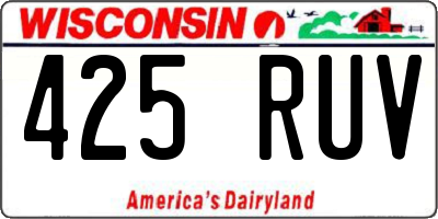 WI license plate 425RUV