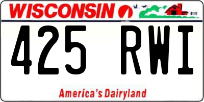 WI license plate 425RWI