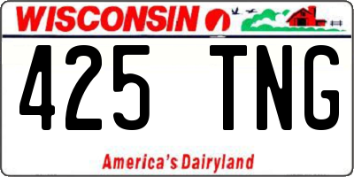 WI license plate 425TNG