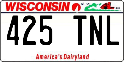 WI license plate 425TNL