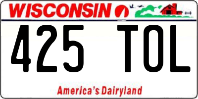 WI license plate 425TOL