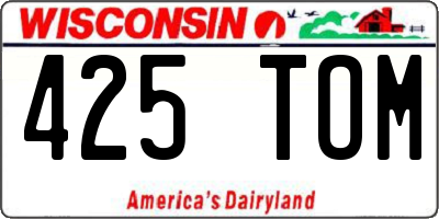 WI license plate 425TOM