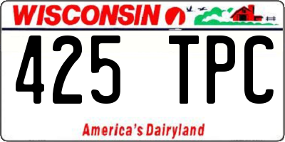 WI license plate 425TPC