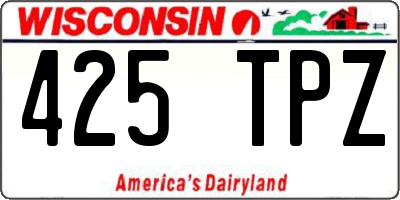 WI license plate 425TPZ