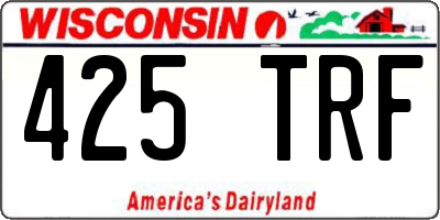 WI license plate 425TRF