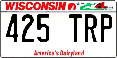 WI license plate 425TRP