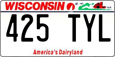 WI license plate 425TYL
