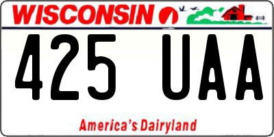 WI license plate 425UAA