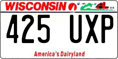 WI license plate 425UXP