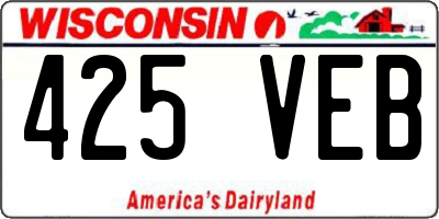 WI license plate 425VEB