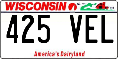 WI license plate 425VEL