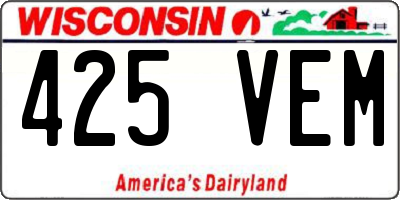 WI license plate 425VEM
