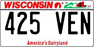 WI license plate 425VEN