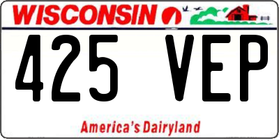 WI license plate 425VEP