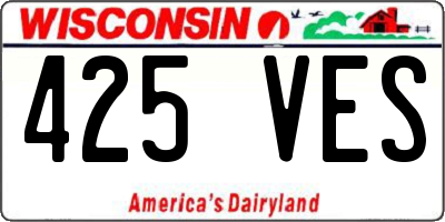 WI license plate 425VES