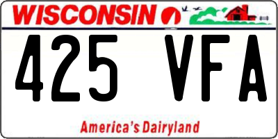 WI license plate 425VFA