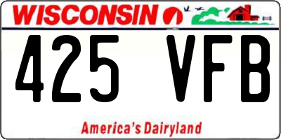 WI license plate 425VFB
