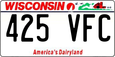WI license plate 425VFC