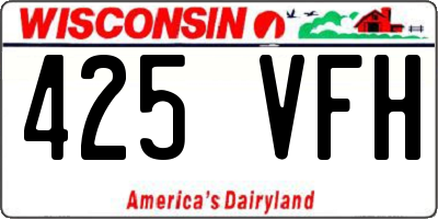 WI license plate 425VFH