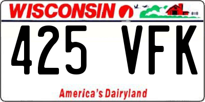 WI license plate 425VFK