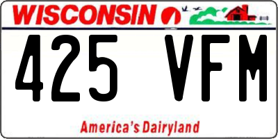 WI license plate 425VFM