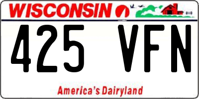 WI license plate 425VFN