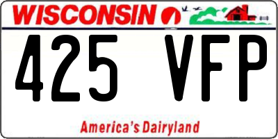 WI license plate 425VFP