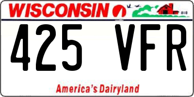 WI license plate 425VFR