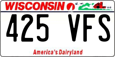 WI license plate 425VFS