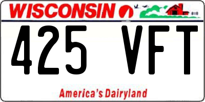 WI license plate 425VFT