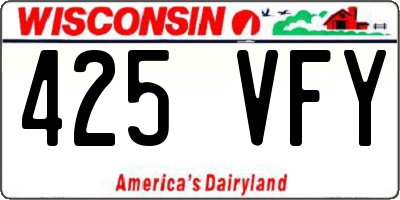 WI license plate 425VFY