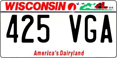WI license plate 425VGA