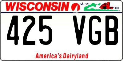 WI license plate 425VGB