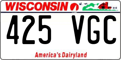 WI license plate 425VGC