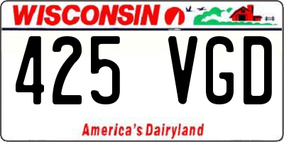 WI license plate 425VGD