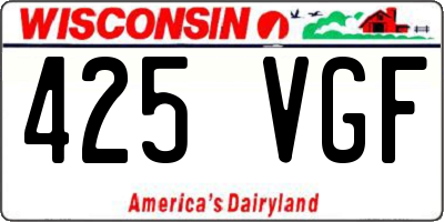 WI license plate 425VGF