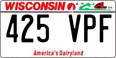 WI license plate 425VPF