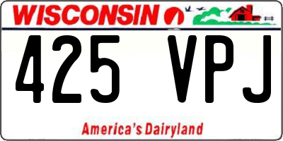 WI license plate 425VPJ
