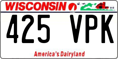 WI license plate 425VPK
