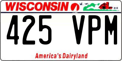 WI license plate 425VPM