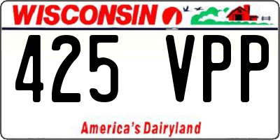 WI license plate 425VPP