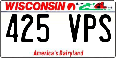 WI license plate 425VPS